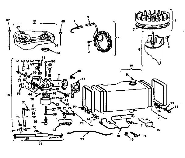 Air Cleaner Carburetor Diagram and Parts List for 220707-0139-01  Briggs and Stratton Engine